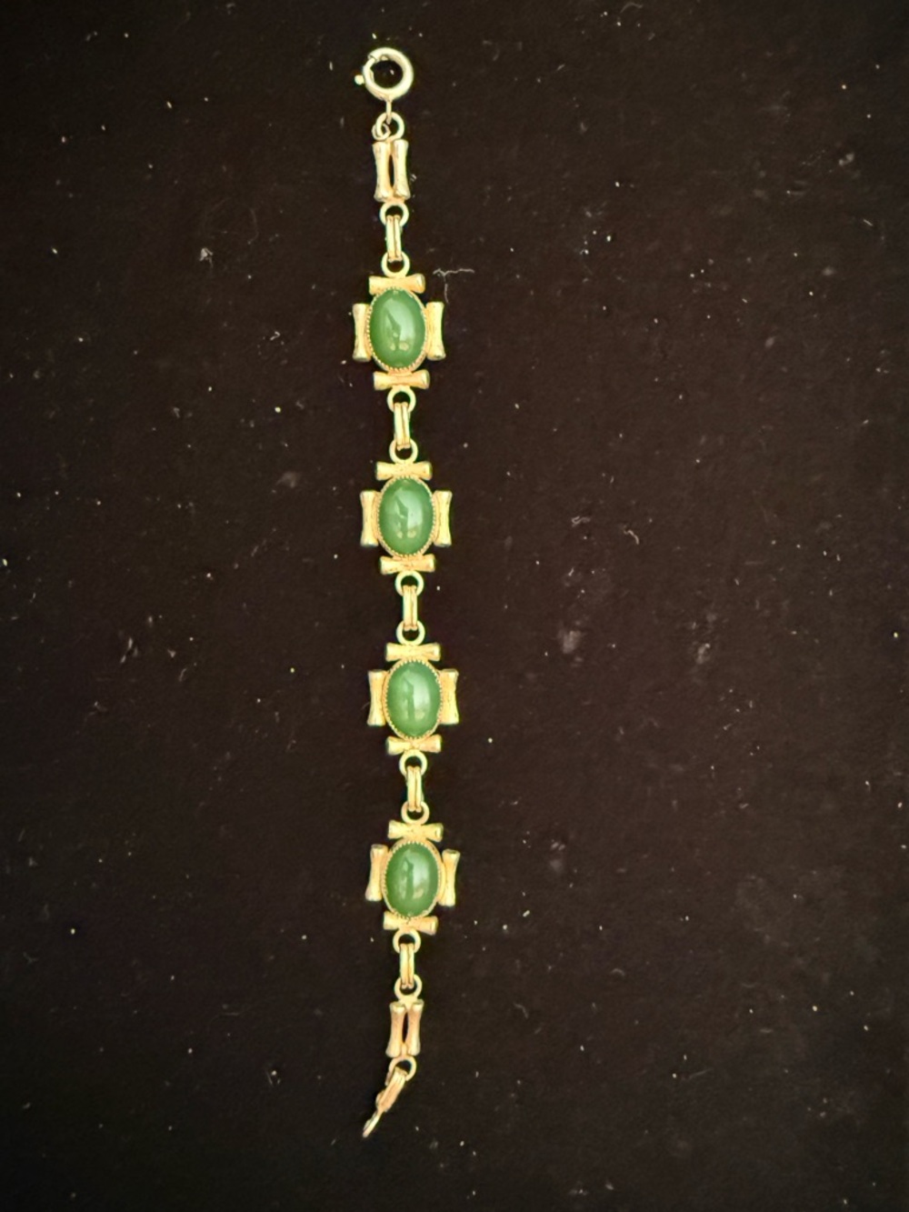 Green Stone Gold-Tone Link Bracelet - Women Jewelry